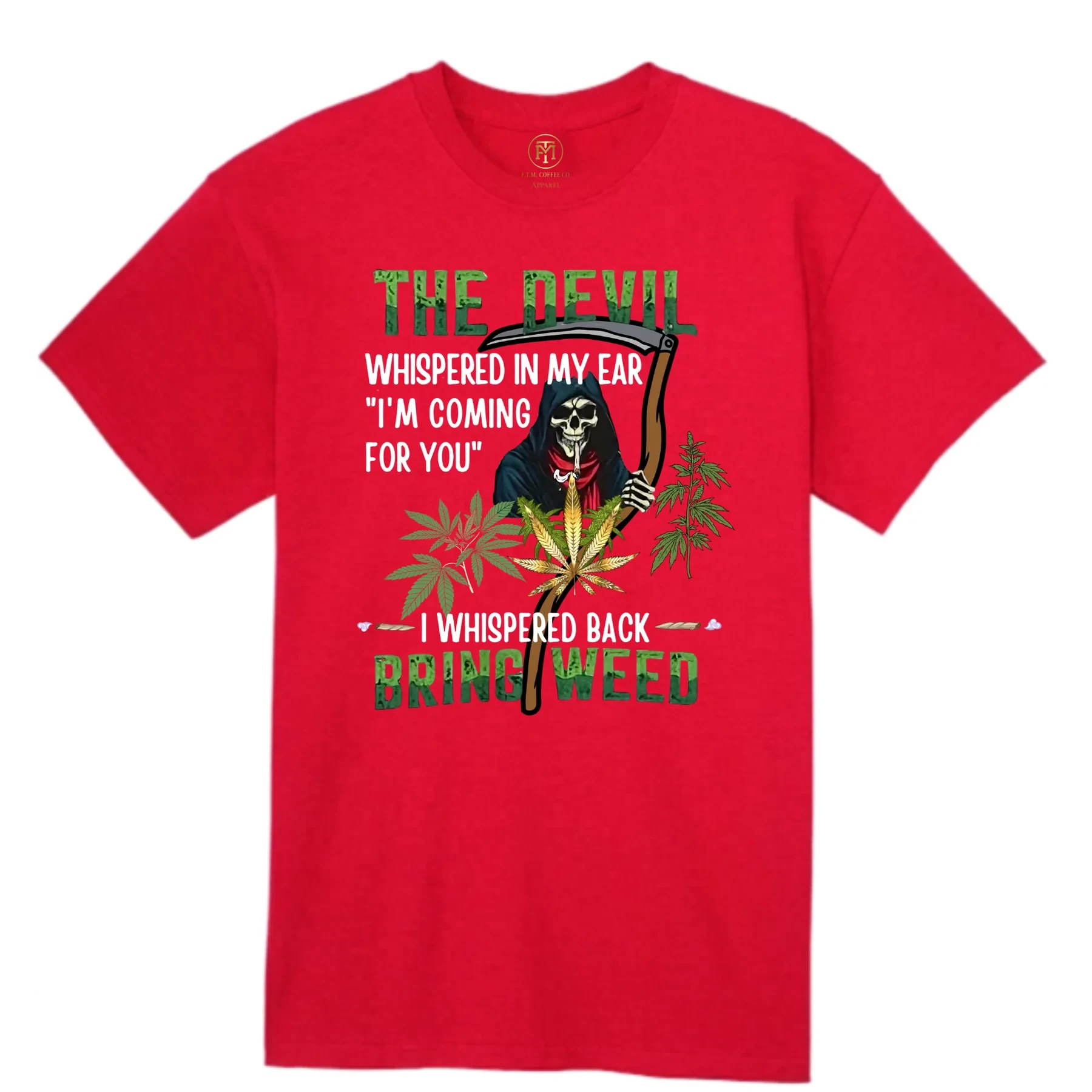 The Devil Said Bring Weed Funny T-Shirt product view 5