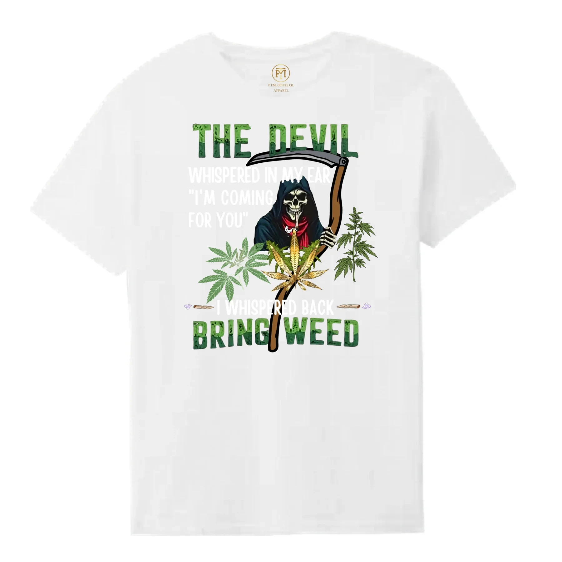 The Devil Said Bring Weed Funny T-Shirt product view 6