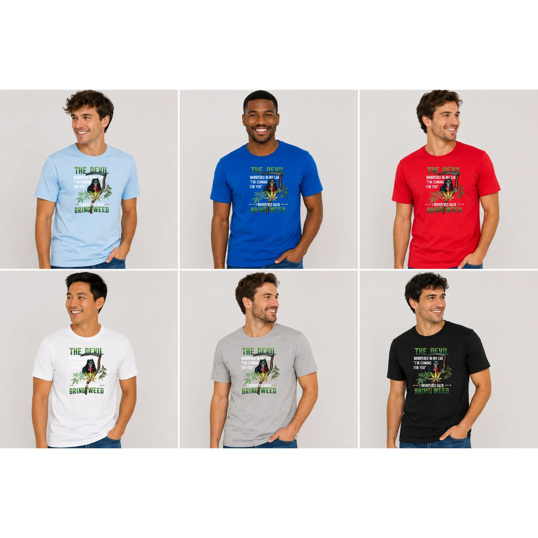 The Devil Said Bring Weed Funny T-Shirt product view 7
