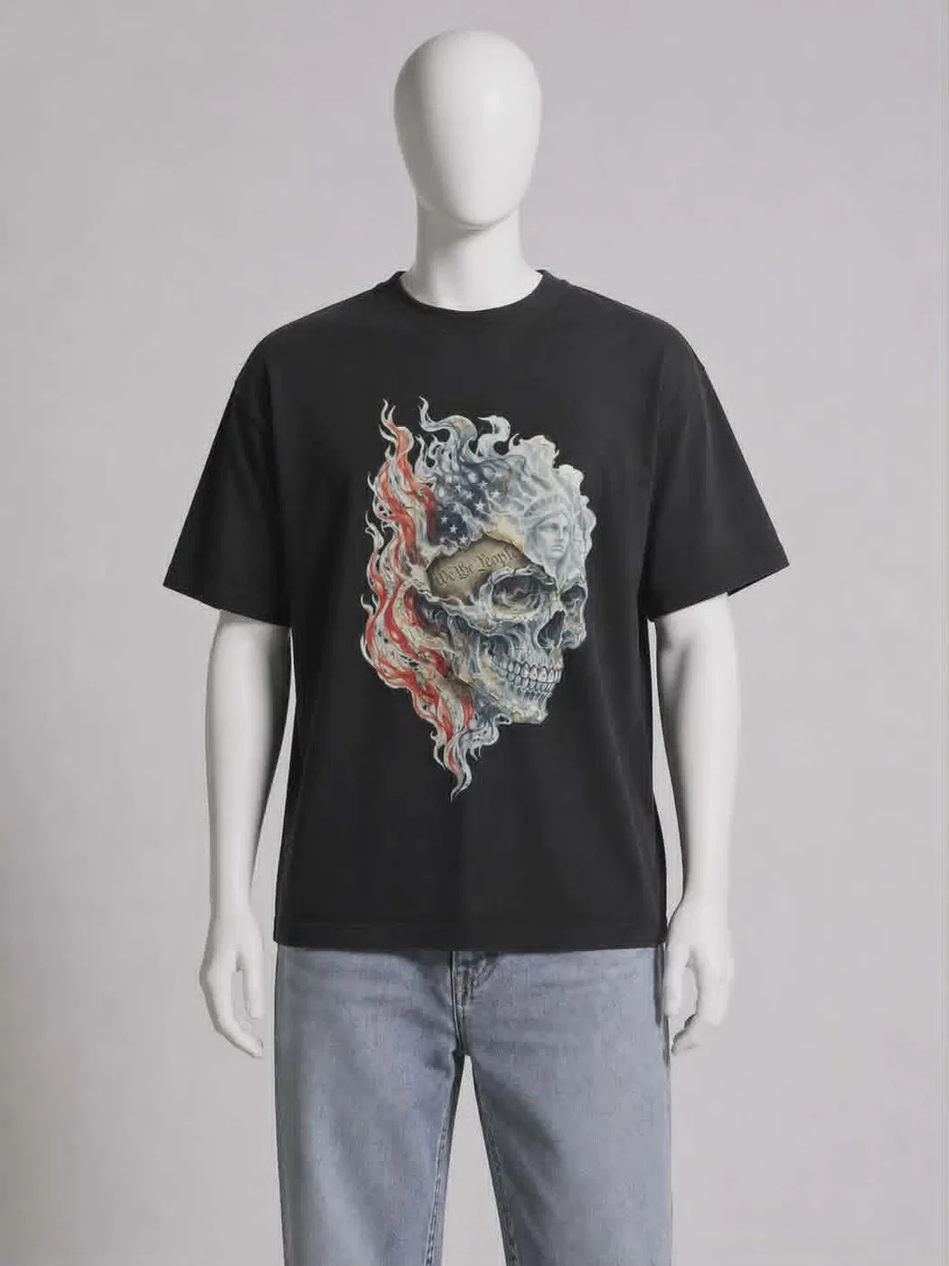 Freedom American Flag Skull T-Shirt