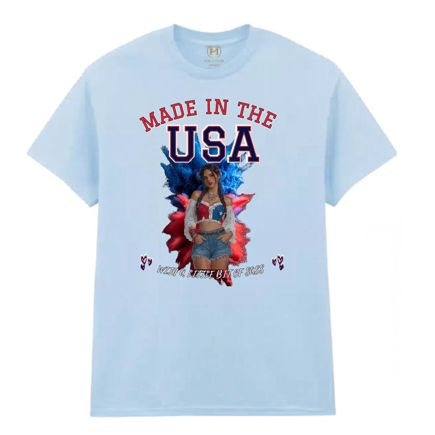 Made in the USA Patriotic Woman T-Shirt – Little Bit of Sass product view 3