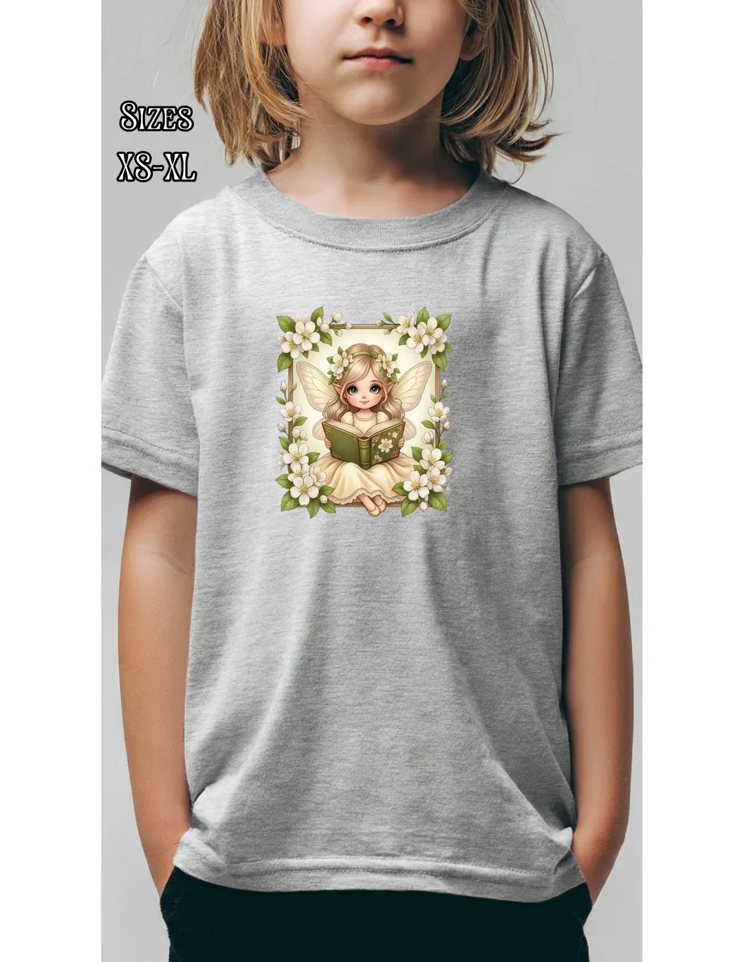 Reading Flower Fairy Youth T-Shirt product view 2
