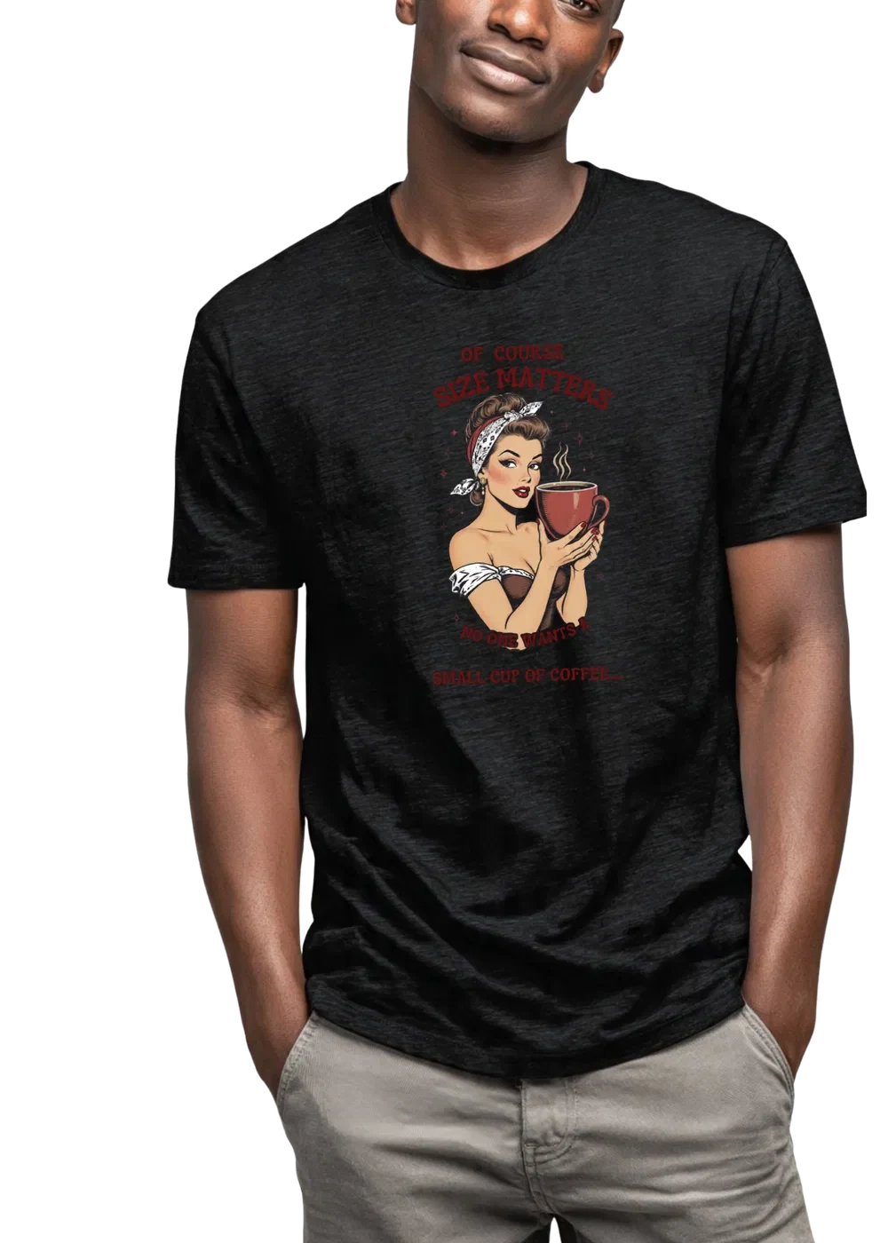 Of Course Size Matters Coffee T-Shirt – Red Cup Pin-Up product view 3