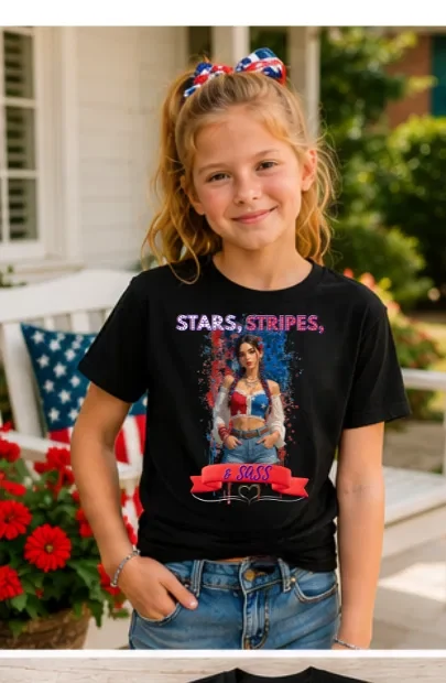 Stars Stripes and Sass Ribbon Youth T-Shirt