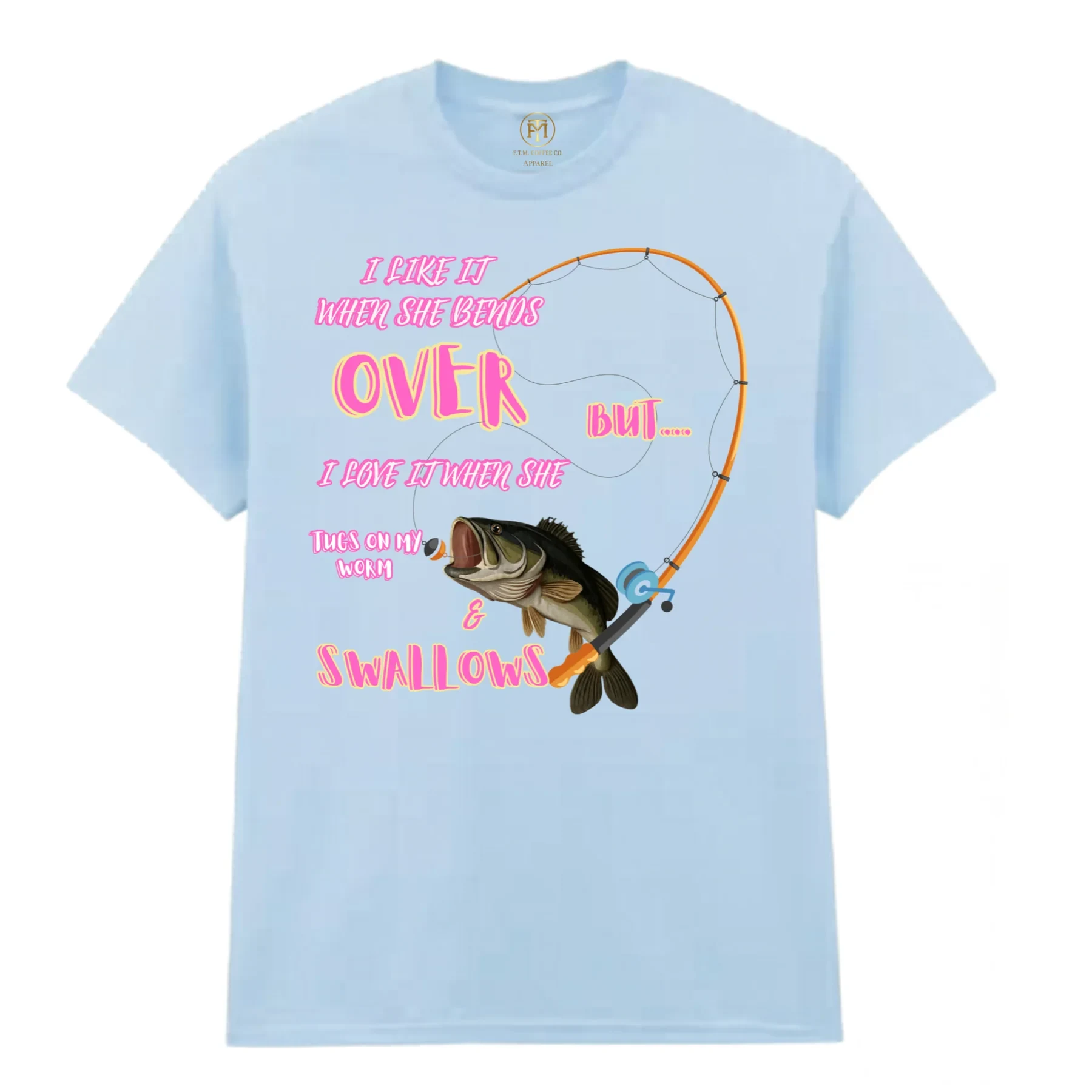 Tugs on My Worm Funny Fishing T-Shirt product view 3