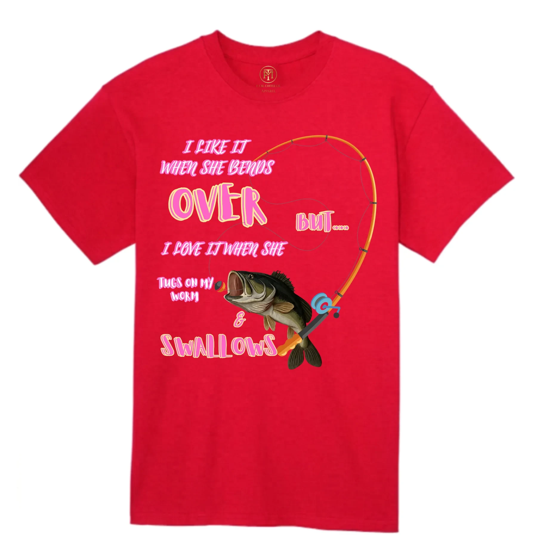 Tugs on My Worm Funny Fishing T-Shirt product view 5
