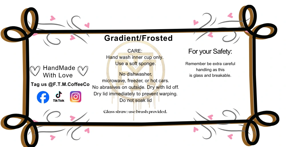 Tumbler care card