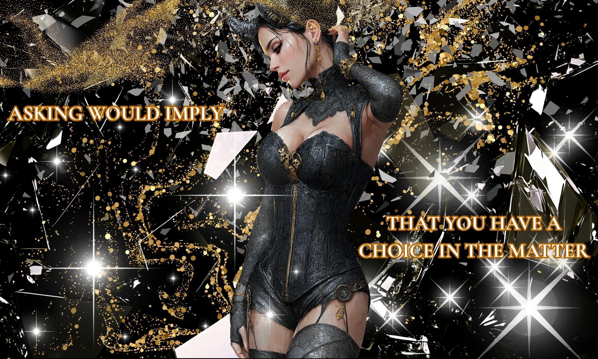 Flat Asking Would Imply Black and Gold wrap artwork